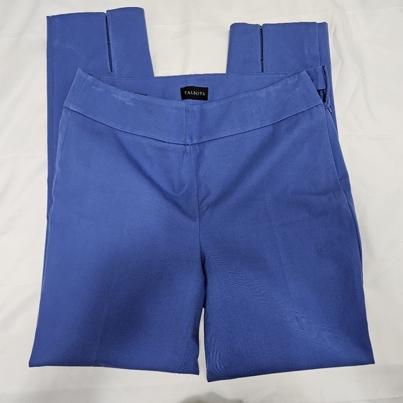 Talbots Blue Chatham Ankle Pants With Side Zip! - Picture 2 of 7